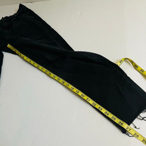 American Eagle Grayish Black Relaxed Mom Distressed Jeans Size 0 - Picture 8 of 9